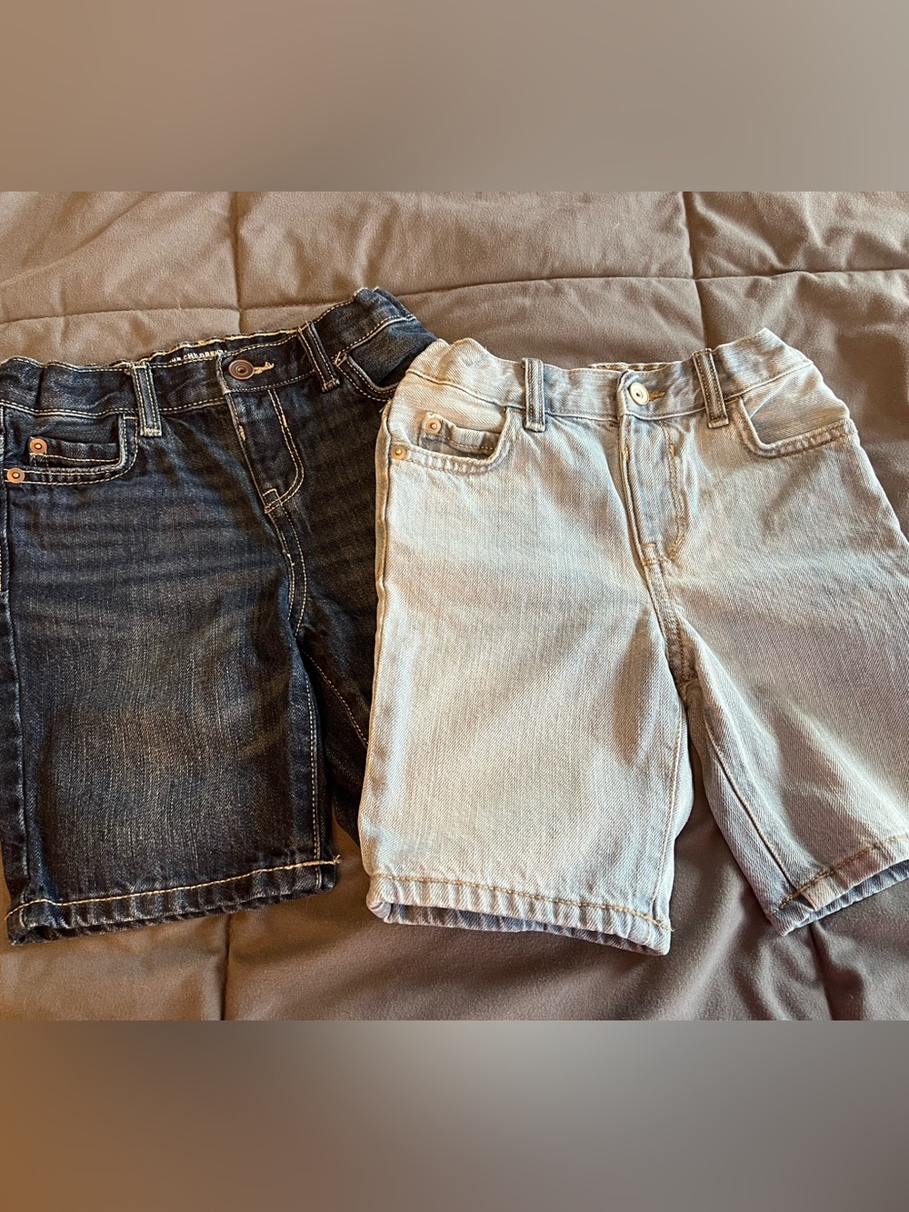 The Children's Place Denim Shorts - Light Blue & Dark Blue